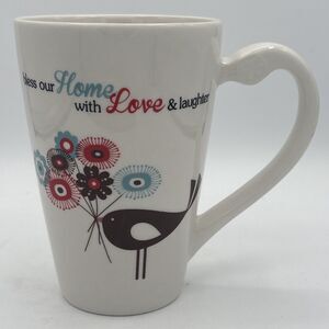 Retro Open Road Brands Ceramic Coffee Mug - Bless Our Home Love & Laughter Bird